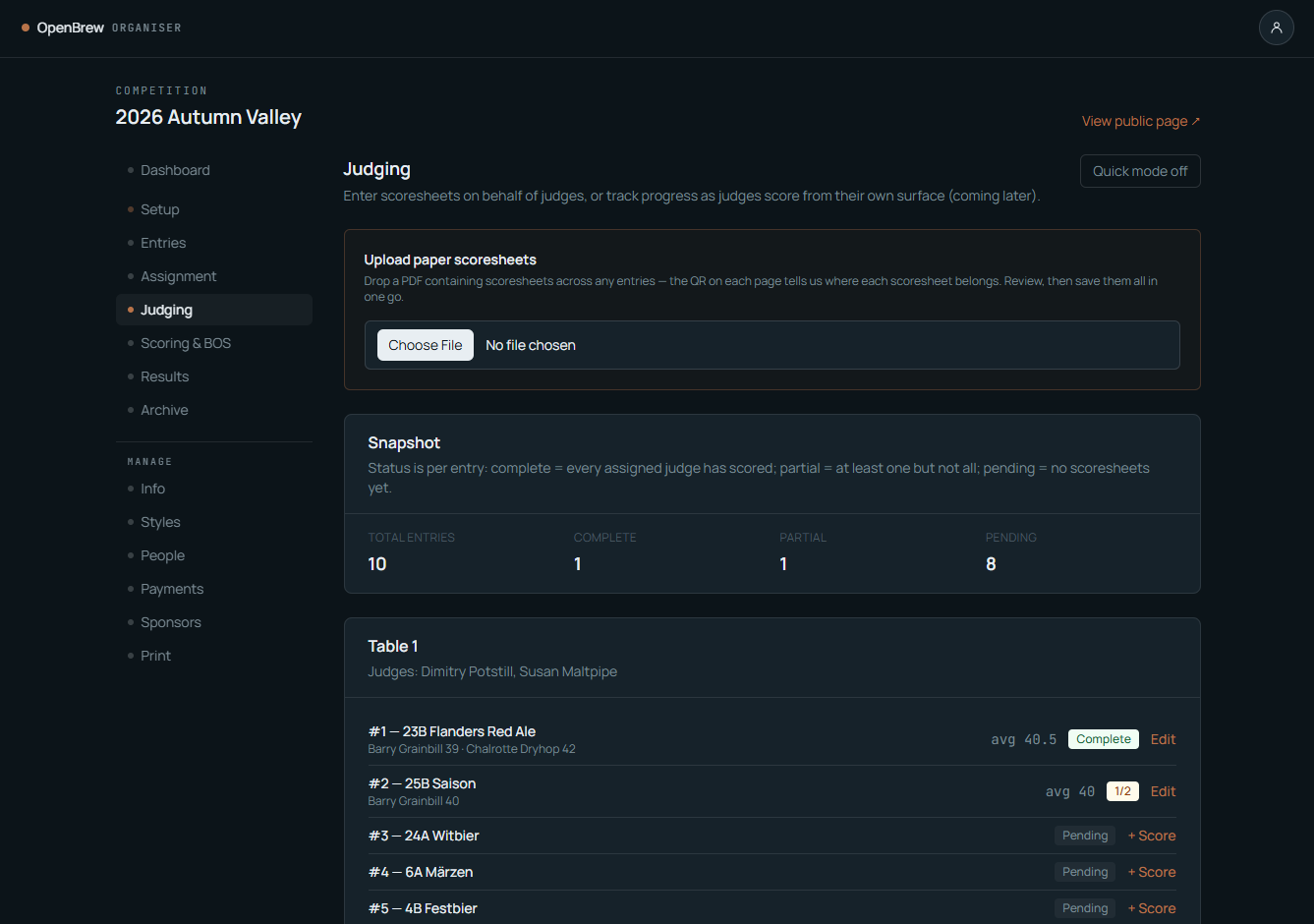 OpenBrew OCR scoresheet ingestion